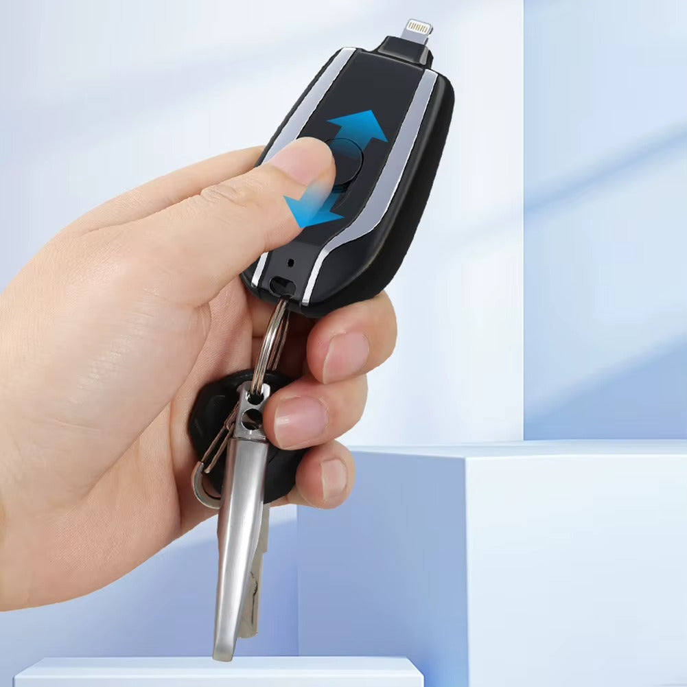 Mini Cargador Portatil Llavero Lightning y USB-C