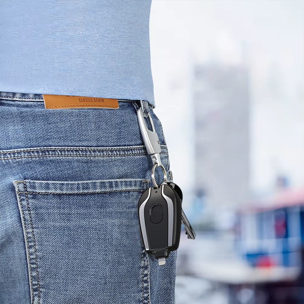 Mini Cargador Portatil Llavero Lightning y USB-C